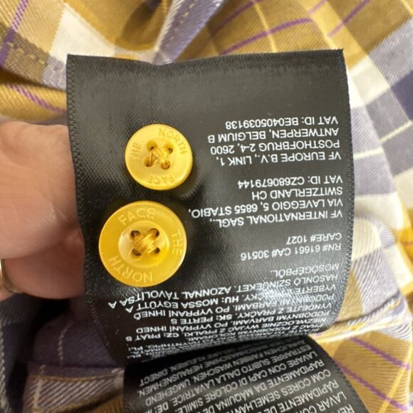 The North Face Men's L Arroyo LS Flannel Button Shirt Organic Gold Plaid NWT - Picture 11 of 15